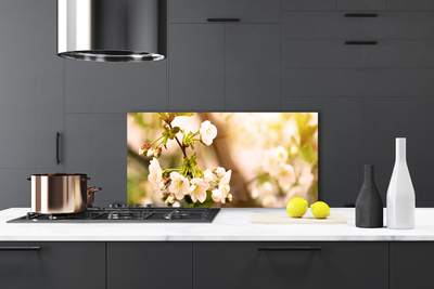 Kitchen Splashback Flowers floral white