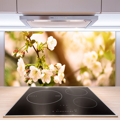 Kitchen Splashback Flowers floral white