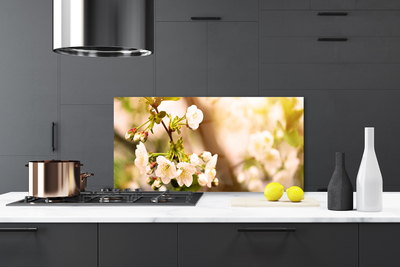 Kitchen Splashback Flowers floral white