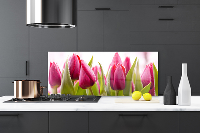 Kitchen Splashback Tulips floral red