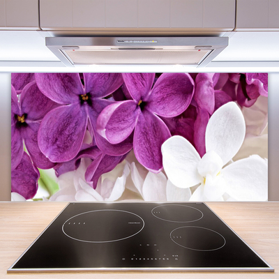 Kitchen Splashback Flowers floral pink white