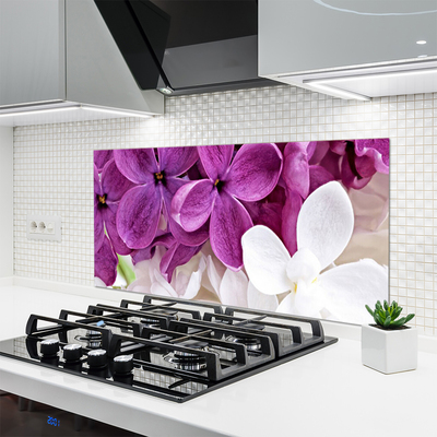 Kitchen Splashback Flowers floral pink white