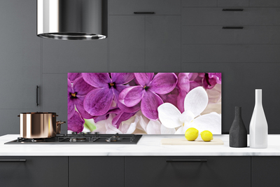 Kitchen Splashback Flowers floral pink white