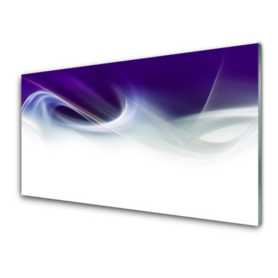 Kitchen Splashback Abstract art white grey purple