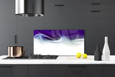 Kitchen Splashback Abstract art white grey purple