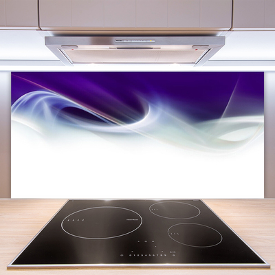 Kitchen Splashback Abstract art white grey purple
