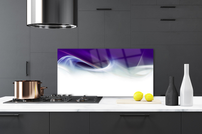 Kitchen Splashback Abstract art white grey purple