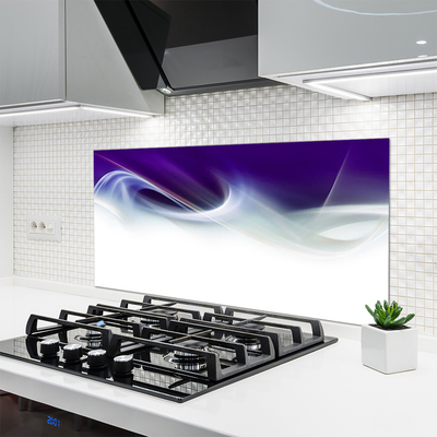Kitchen Splashback Abstract art white grey purple