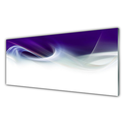 Kitchen Splashback Abstract art white grey purple