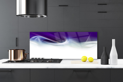 Kitchen Splashback Abstract art white grey purple
