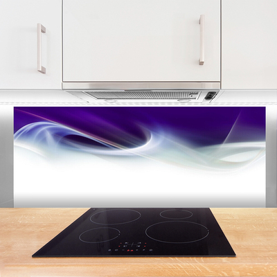 Kitchen Splashback Abstract art white grey purple
