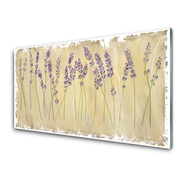 Kitchen Splashback Flowers floral purple