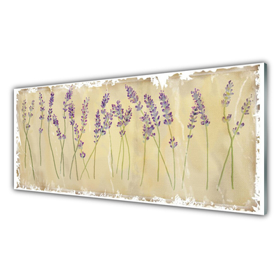 Kitchen Splashback Flowers floral purple