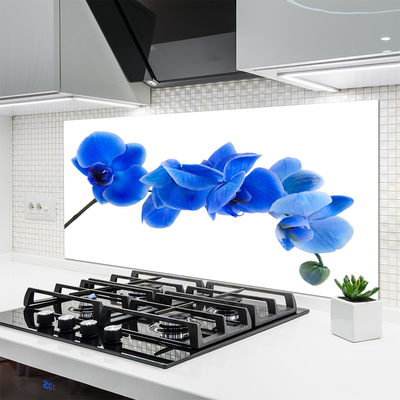 Kitchen Splashback Flower floral blue