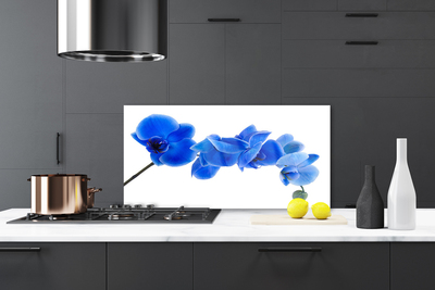 Kitchen Splashback Flower floral blue