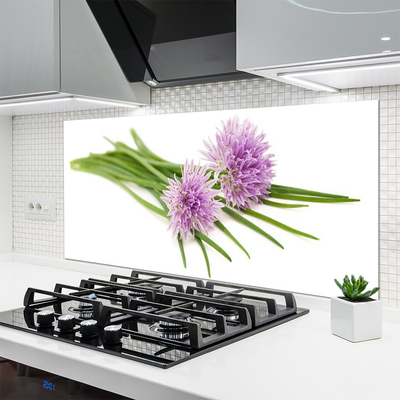 Kitchen Splashback Flowers floral pink. Green