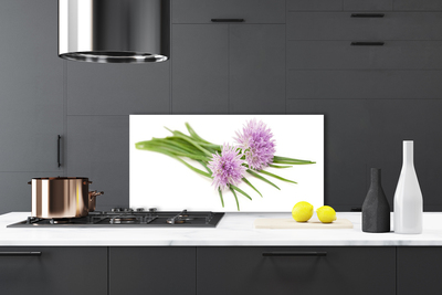 Kitchen Splashback Flowers floral pink. Green