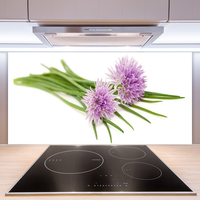 Kitchen Splashback Flowers floral pink. Green