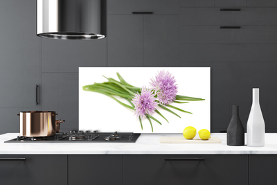 Kitchen Splashback Flowers floral pink. Green