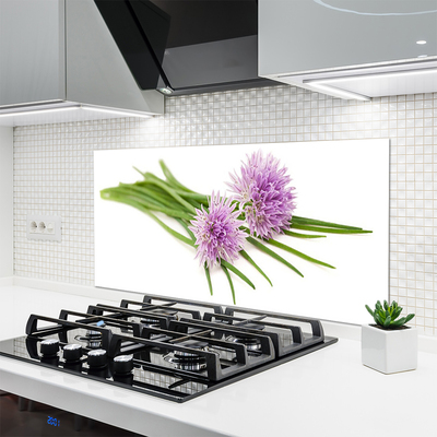 Kitchen Splashback Flowers floral pink. Green