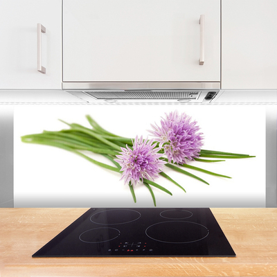 Kitchen Splashback Flowers floral pink. Green