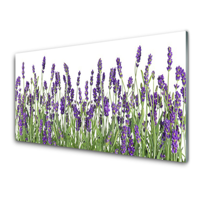 Kitchen Splashback Flowers floral purple