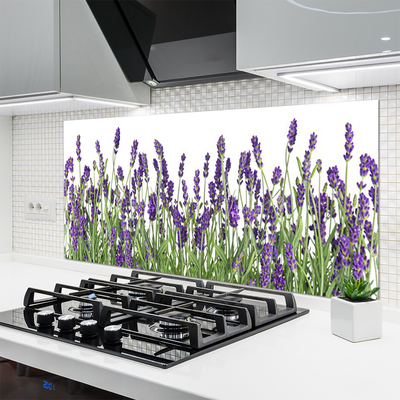 Kitchen Splashback Flowers floral purple