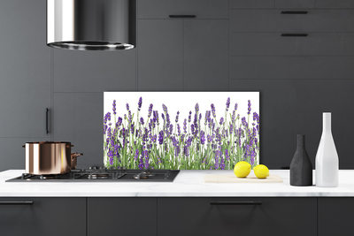 Kitchen Splashback Flowers floral purple