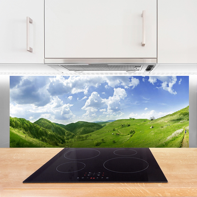 Kitchen Splashback Mountain meadow nature green