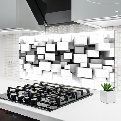 Kitchen Splashback Abstract kitchen white grey