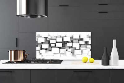 Kitchen Splashback Abstract kitchen white grey