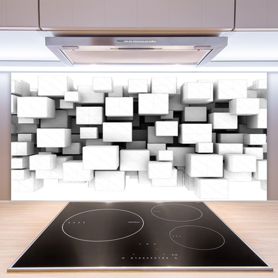 Kitchen Splashback Abstract kitchen white grey