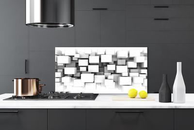 Kitchen Splashback Abstract kitchen white grey