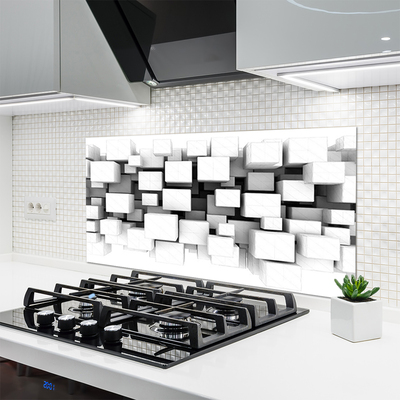 Kitchen Splashback Abstract kitchen white grey