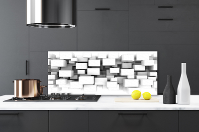 Kitchen Splashback Abstract kitchen white grey