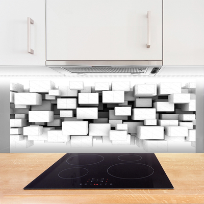 Kitchen Splashback Abstract kitchen white grey