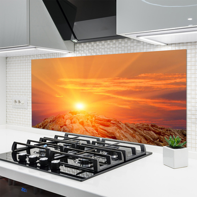 Kitchen Splashback Sun landscape yellow