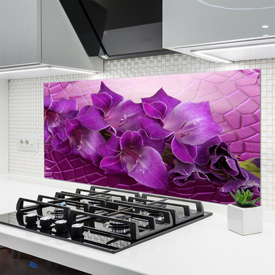 Kitchen Splashback Flowers floral pink