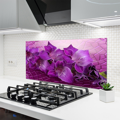 Kitchen Splashback Flowers floral pink