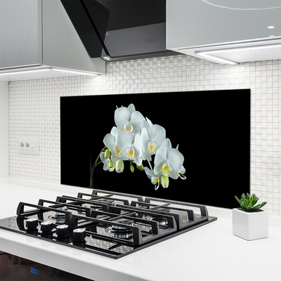 Kitchen Splashback Flowers floral white