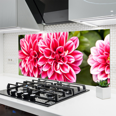 Kitchen Splashback Flowers floral red white