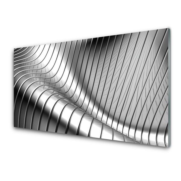 Kitchen Splashback Abstract art silver