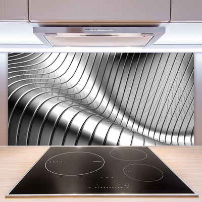 Kitchen Splashback Abstract art silver