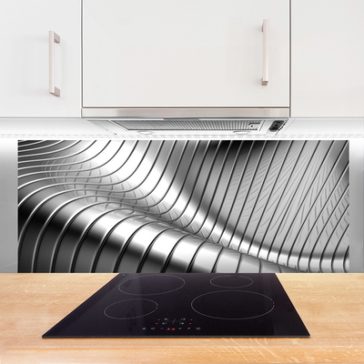 Kitchen Splashback Abstract art silver