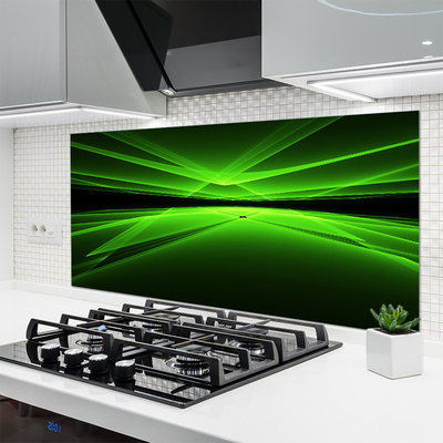 Kitchen Splashback Abstract art green black