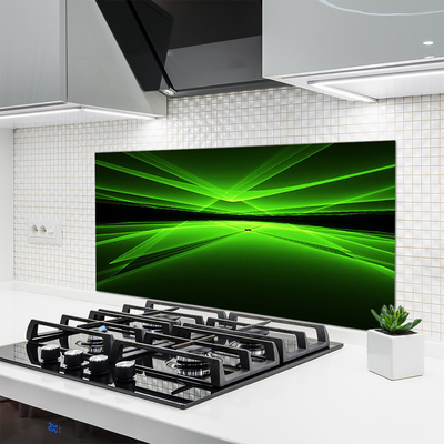 Kitchen Splashback Abstract art green black