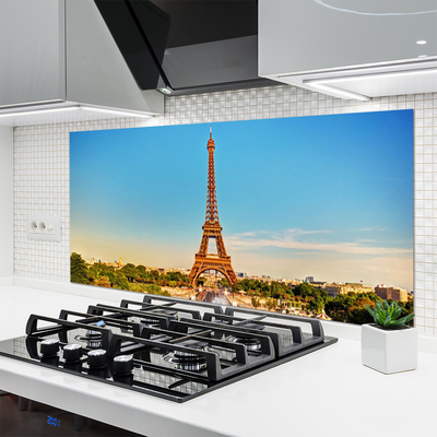 Kitchen Splashback Eiffel tower paris architecture brown
