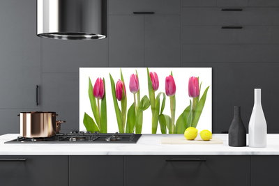 Kitchen Splashback Tulips floral red