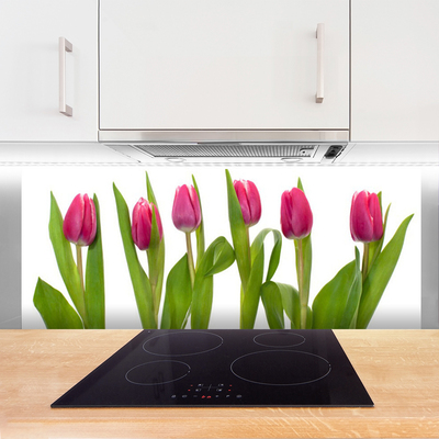 Kitchen Splashback Tulips floral red