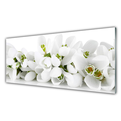 Kitchen Splashback Flowers floral white green